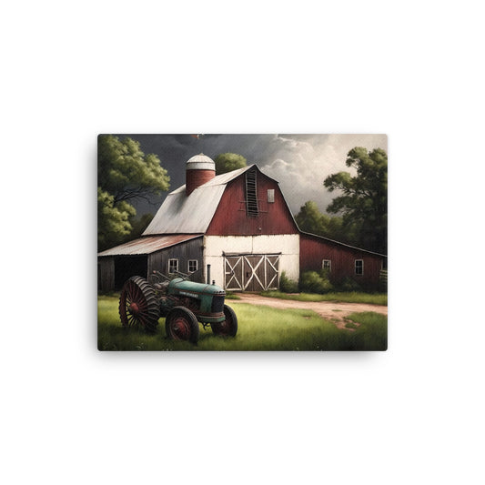 International Tractor Barn Farm Art Canvas