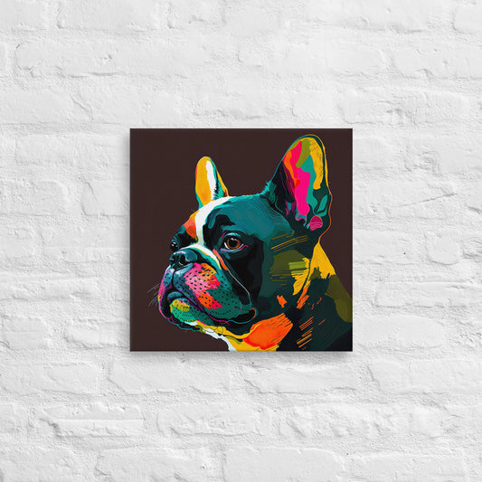 French Bulldog Boston Terrier Psychedelic Pop Art Canvas